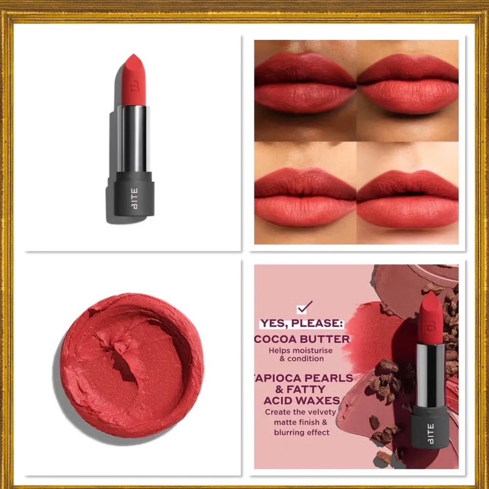 Bite Beauty Power Move Soft Matte Lipstick FULL SIZE in “CAYENNE”- New in Box!